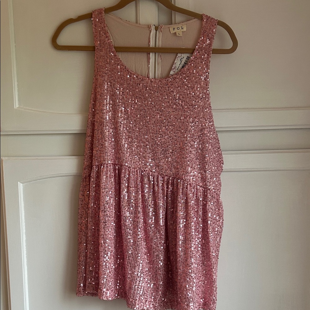 POL Pink Sequin Top